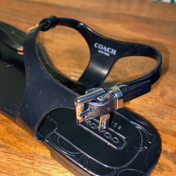 Coach Piccadilly Black Rubber Jelly Sandals Women’s 5 B - Picture 7 of 10